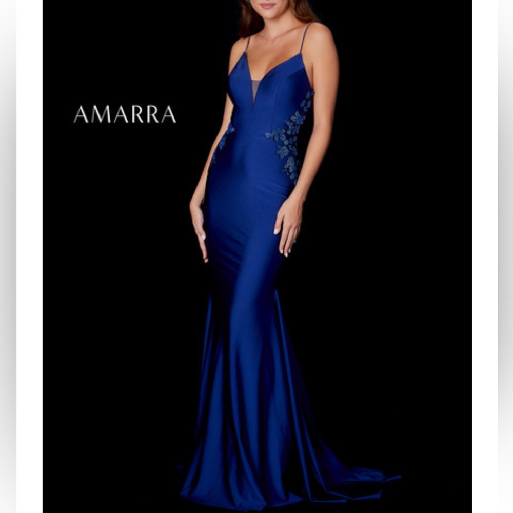 Amarra 87277 blue prom gown